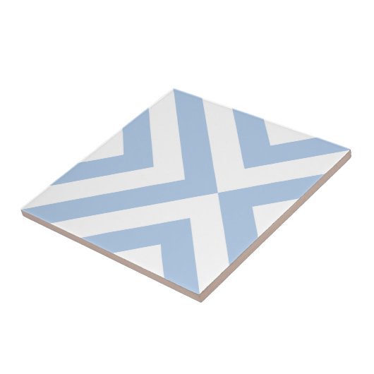 Carreau Chevrons bleu clair et blanc (Côté)