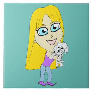 Carreau Chibi avec un chiot