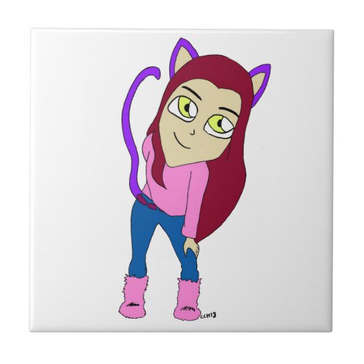 Carreau chibi catgirl (Devant)