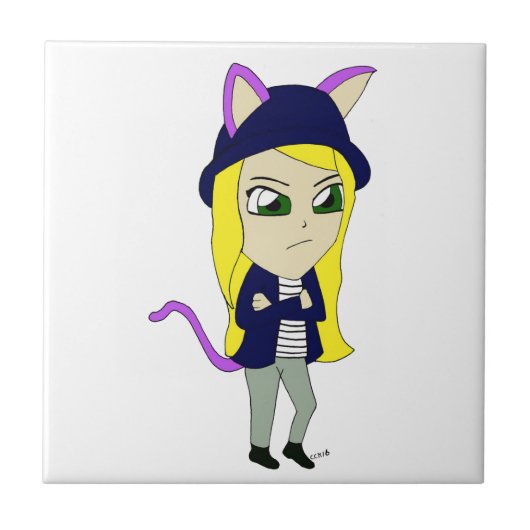 Carreau chibi catgirl (Devant)