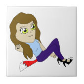 Carreau chibi foxy fille céramique (Devant)