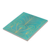 Carreau Chic Art déco aqua bleu mosaïque de fontaine avec  (Côté)