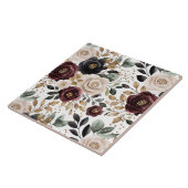 Carreau Chic Bourgogne Crème Floral (Côté)