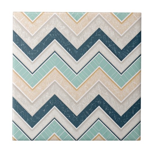 Carreau Chic Chevron Pattern Decorative 4.25" Square (Devant)