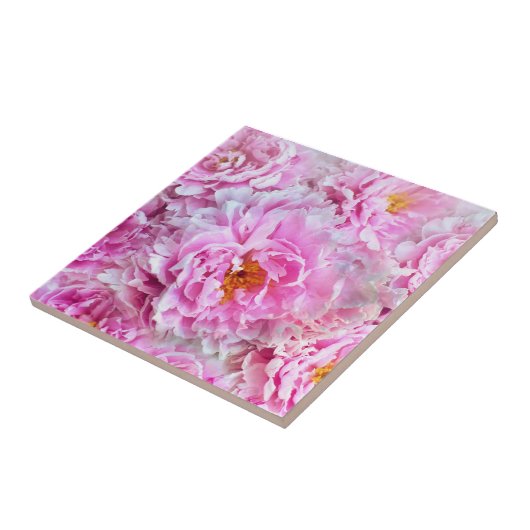 Carreau Chic Chic Pink Pastel Peonies roses (Côté)