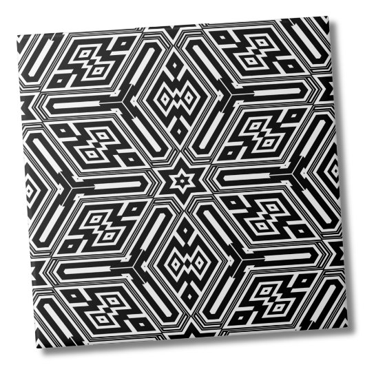 Carreau Chic élégant noir blanc moderne géométrique