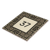 Carreau Chic Fancy Deco Ivory & Grey Numéro de maison Plaq (Côté)