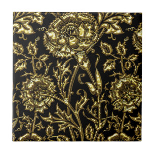 Carreau Chic floral d'or
