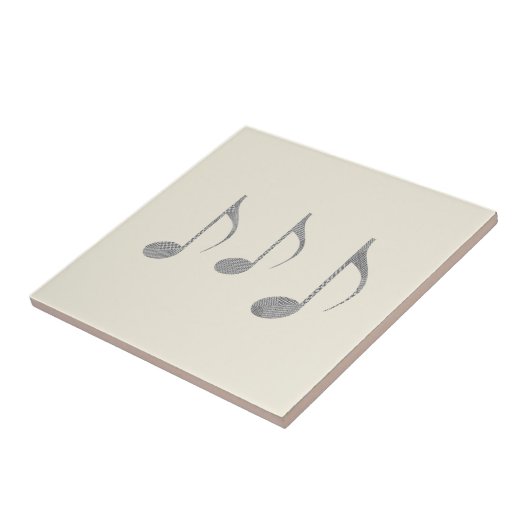 Carreau Chic Houndstooth Musical Notes Motif (Côté)