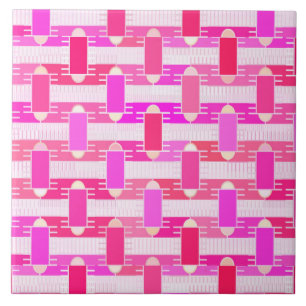 Carreau Chic industriel d'art déco - rose, fuchsia,