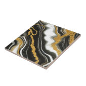 Carreau Chic Marbre Noir Blanc Or Vue Glamour (Côté)