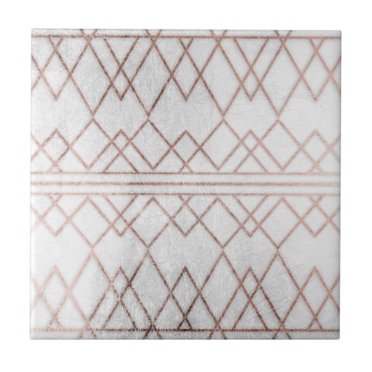 Carreau Chic moderne Faux Rose Gold Triangles géométriques (Devant)