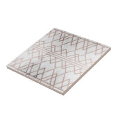 Carreau Chic moderne Faux Rose Gold Triangles géométriques (Côté)