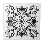 Carreau Chic noir blanc Azulejo Style Motif A01b<br><div class="desc">Elégant chic élégant Azulejo portugais méditerranéen style traditionnel motif moderne carreaux en céramique noir sur un arrière - plan blanc. Parfait pour le design d'intérieur ou le retour en arrière. Pour d'autres variations de couleurs, contactez le concepteur. Vous pouvez vérifier à quoi ressemble le motif lorsque les tuiles sont assemblées...</div>