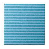 Carreau Chic Ocean Blue Glitter Style Horizontal Stripes (Devant)