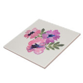 Carreau Chic Rustique Fleurs Aquarelle Rose Crème (Côté)