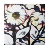 Carreau Chic tendance Blanc + Fleurs d'Artsy Rose (Devant)