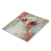 Carreau Chick cool avec lunettes roses ressort (Côté)