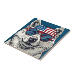 Carreau Chien américain du 4 juillet #3