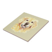 Carreau Chien animal de compagnie retriever doré aquarelle (Côté)