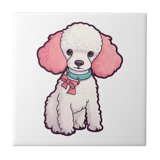 Carreau Chien Caniche Super Mignon (Devant)
