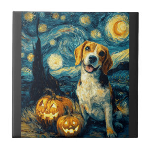 Carreau Chien chihuahua mignon Halloween Jack O Lantern Ci