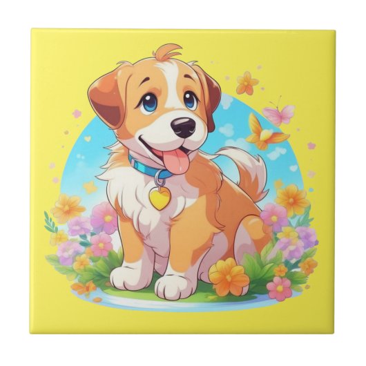 Carreau Chien chiot mignon (Devant)