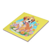 Carreau Chien chiot mignon (Côté)