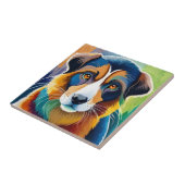 Carreau Chien coloré visage proche (Côté)