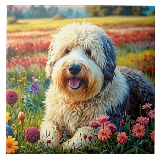 Carreau Chien de berger anglais ancien (Devant)
