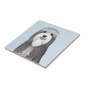 Carreau Chien de dessin de Collie à poils (Côté)