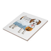 Carreau Chien de Halloween Beagle Fantôme (Côté)
