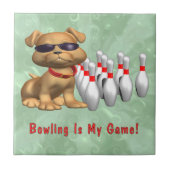 Carreau Chien de jeu de bowling (Devant)