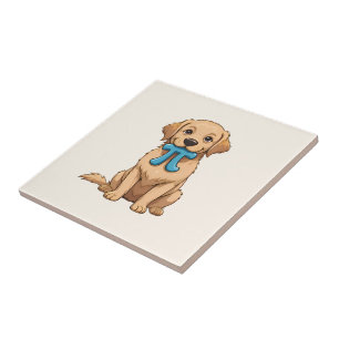 Carreau Chien de la journée de Pi avec symbole Pi   Bonne 