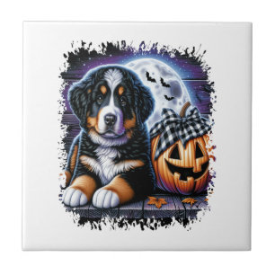 Carreau Chien de montagne bernois Halloween