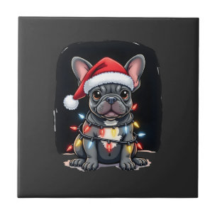 Carreau Chien de Noël Bouledogue Français Xmas Frenchie Ho