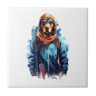 Carreau Chien de Ski dans des Lunettes de Ski 5