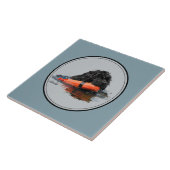 Carreau Chien d'eau portugais avec le pare-chocs orange (Côté)