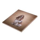 Carreau Chien drôle de dessin de Basset Hound (Côté)