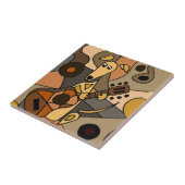 Carreau Chien drôle de lévrier jouant l'abrégé sur guitare (Côté)