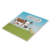 Carreau Chien drôle et vache fatigués du ruminage (Côté)