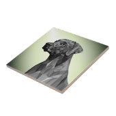Carreau Chien géométrique gris vert (Côté)