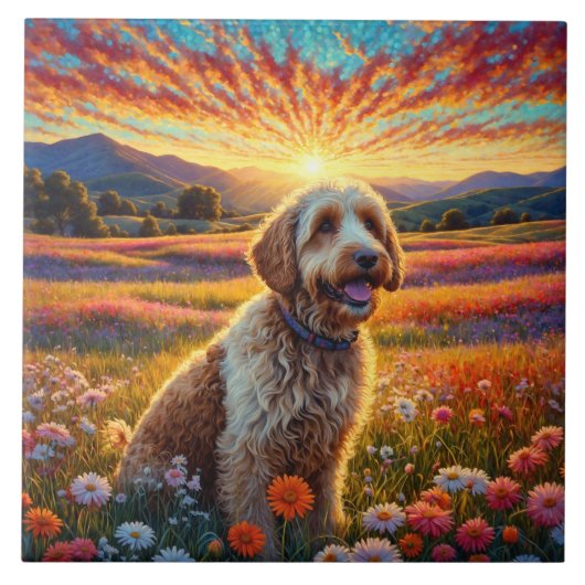 Carreau chien Golden Doodle (Devant)