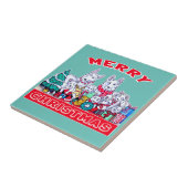 Carreau Chien Joyeux Noël Blanc Berger Fête GSD Fun (Côté)