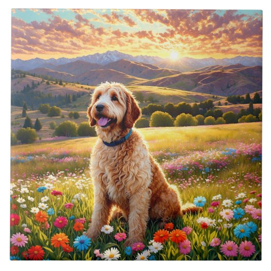 Carreau chien Labradoodle (Devant)