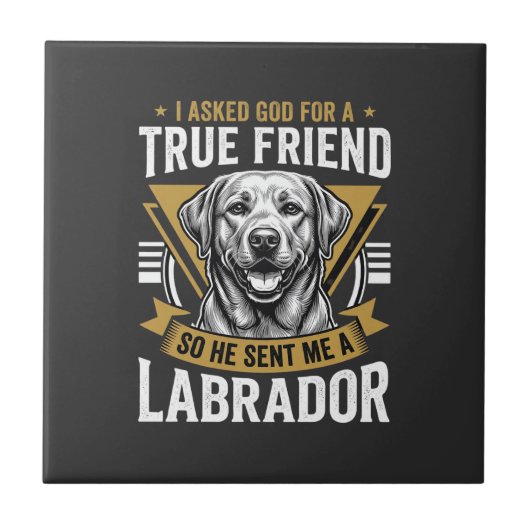 Carreau Chien Labrador véritable ami (Devant)