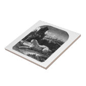 Carreau Chien loyal de lévrier de 1800s vintages (Côté)