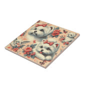 Carreau Chien maltais vintage (Côté)