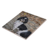 Carreau Chien noir et blanc (Côté)