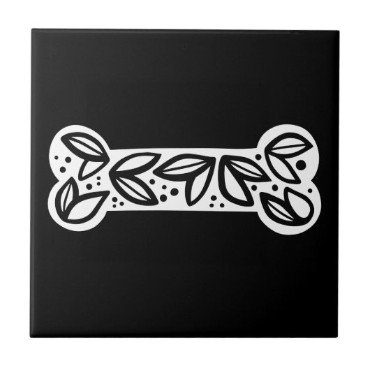 Carreau Chien noir et blanc noir (Devant)